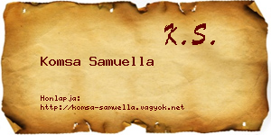 Komsa Samuella névjegykártya